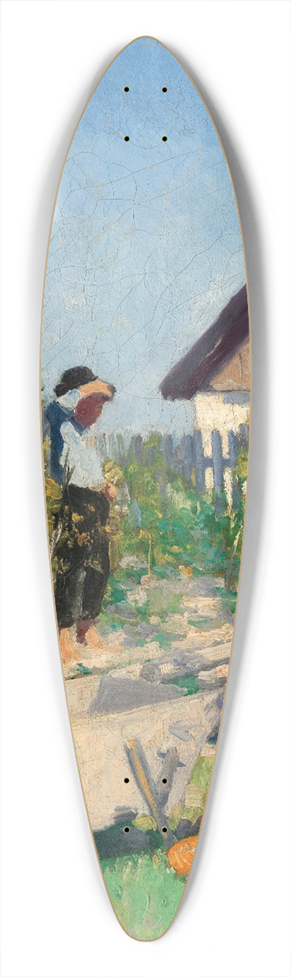Jeno Kemenyffy - A Gardener in a Late Summer Garden 39.3 inch art pintail longboard deck