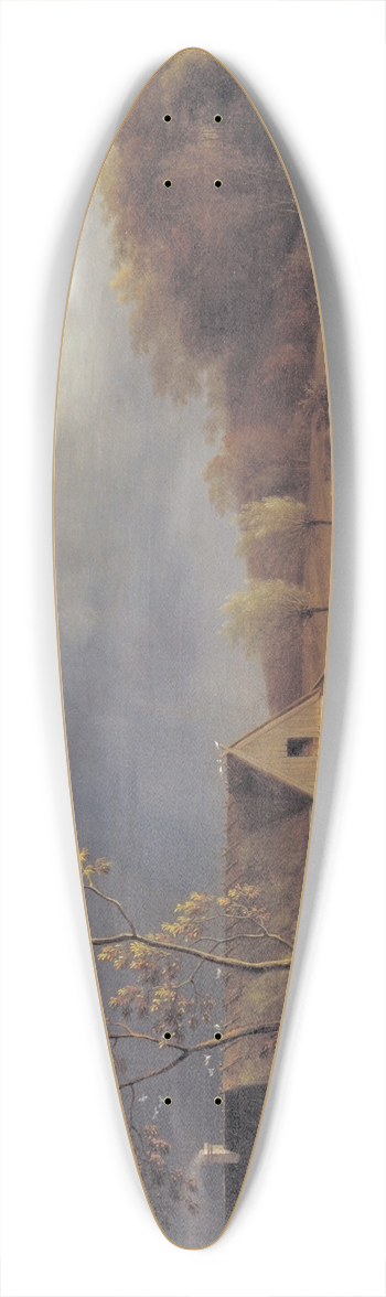 Jens Juel - A Storm Brewing behind a Farmhouse in Zealand 39.3 inch art pintail longboard deck