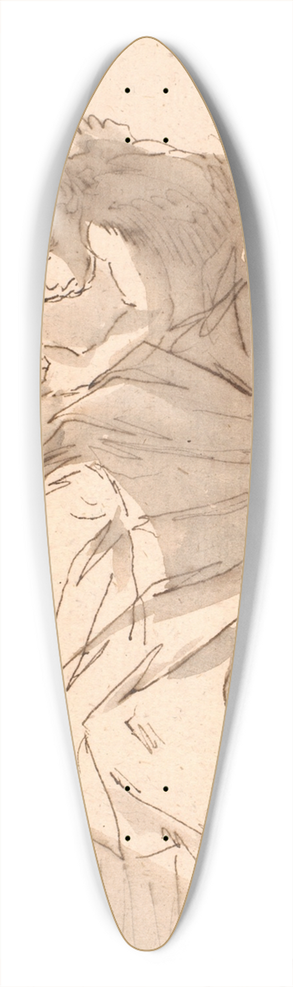 Jens Juel - En helgeninde med en bog og en putto 39.3 inch art pintail longboard deck
