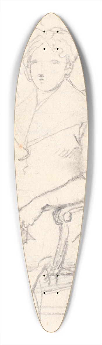 Jens Juel - Kompositionsudkast til portrttet af grevinde Anna Joachima Danneskiol-Laurvigen, fdt Ahlefeldt_i sit 74. r 39.3 inch art pintail longboard deck