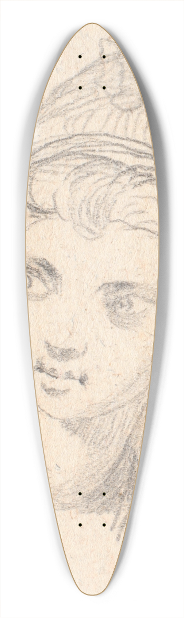 Jens Juel - Kvindehoved med turban 39.3 inch art pintail longboard deck