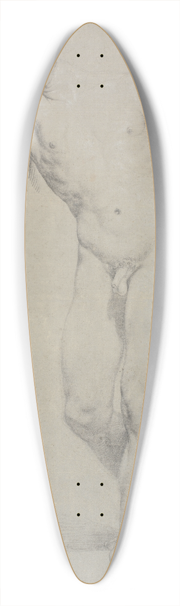 Jens Juel - Model stende en face, hovedet stttet mod den lftede hjre arm; ikke tegnet frdig 39.3 inch art pintail longboard deck