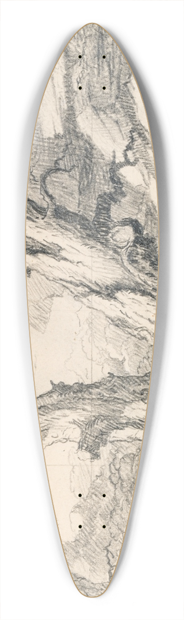 Jeremiah Hodges Mulcahy - A Fancy Picture 39.3 inch art pintail longboard deck