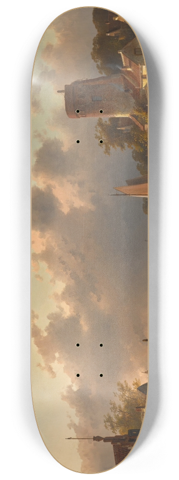 Charles Leickert - Evening at the Riverbank 8.25 inch art skate deck