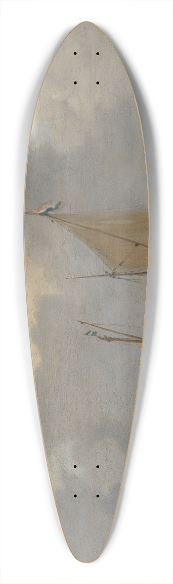 Jeronymus van Diest - A calm with fishermen unloading their catch 39.3 inch art pintail longboard deck