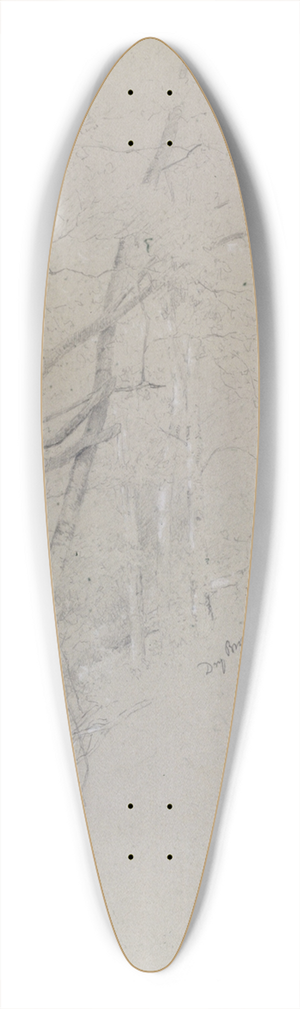 Jervis McEntee - Dry Brook 39.3 inch art pintail longboard deck