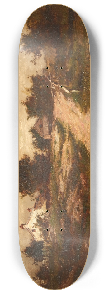 Charles Linford - Farmhouse on a Hill 8.25 inch art skate deck