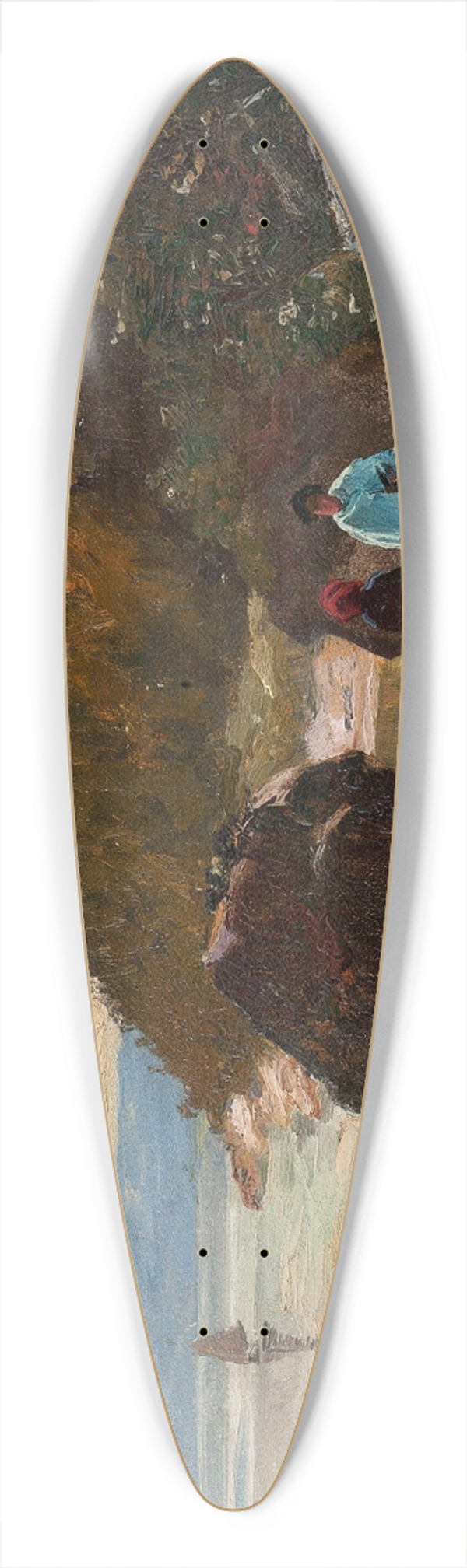 J. Henry Sandham - Path By The River, Murray Bay, Lower St. Lawrence, Can. 39.3 inch art pintail longboard deck