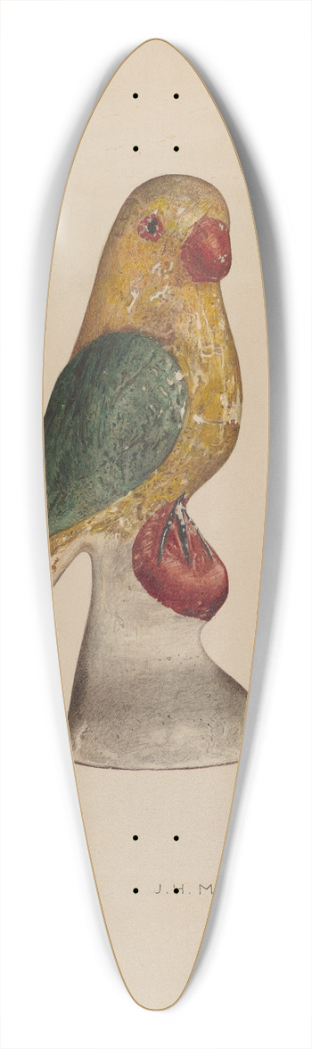 J. Herman McCollum - Chalkware Bird 39.3 inch art pintail longboard deck