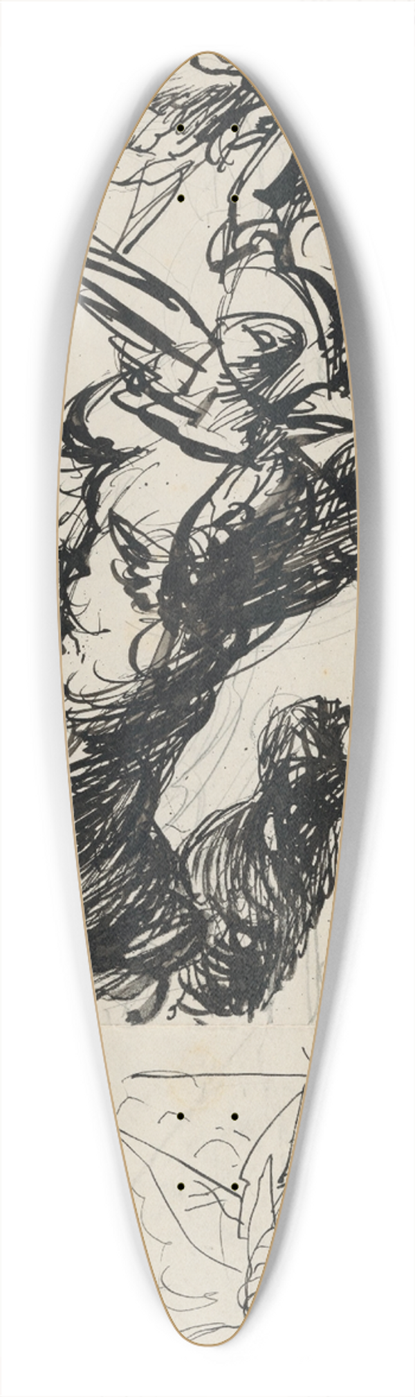 Jn Novk - Angels Hovering 39.3 inch art pintail longboard deck