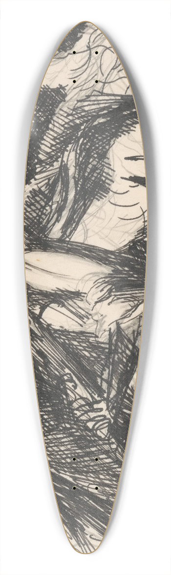 Jn Novk - Carrying a Burden 39.3 inch art pintail longboard deck