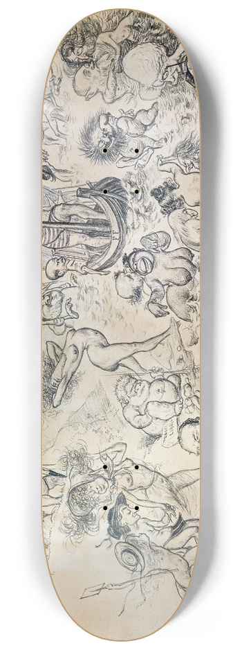 Charles-Lucien Landre - A leau! A leau! 8.25 inch art skate deck