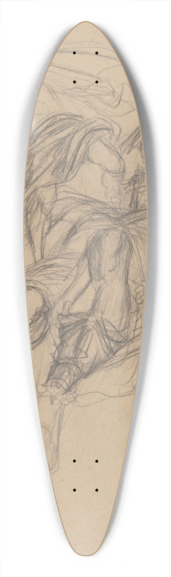 Jn Novk - Figurlna kompozcia (sboj) 39.3 inch art pintail longboard deck