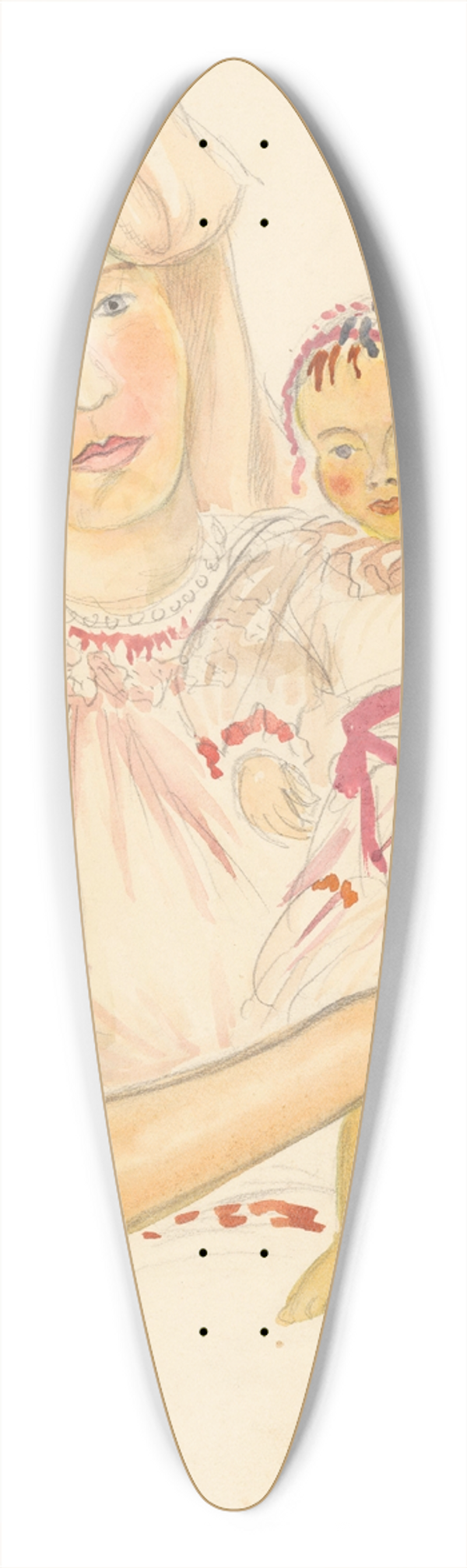 Jn Novk - Matka s dieaom 39.3 inch art pintail longboard deck