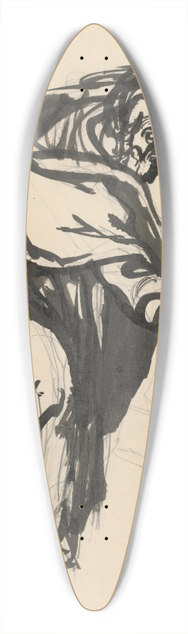 Jn Novk - Missionaries I. 39.3 inch art pintail longboard deck