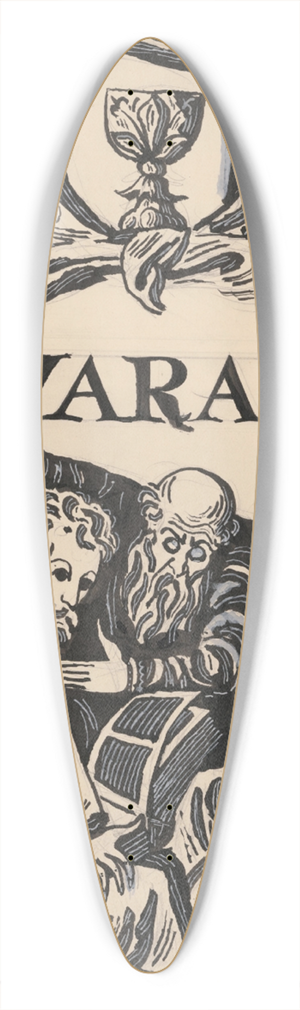 Jn Novk - Nvrh oblky (Kovarapien) 39.3 inch art pintail longboard deck