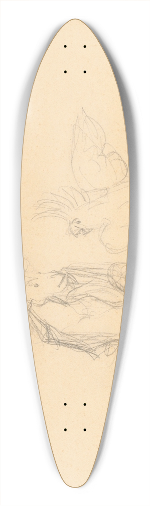 Jn Novk - Somrik a kakadu 39.3 inch art pintail longboard deck