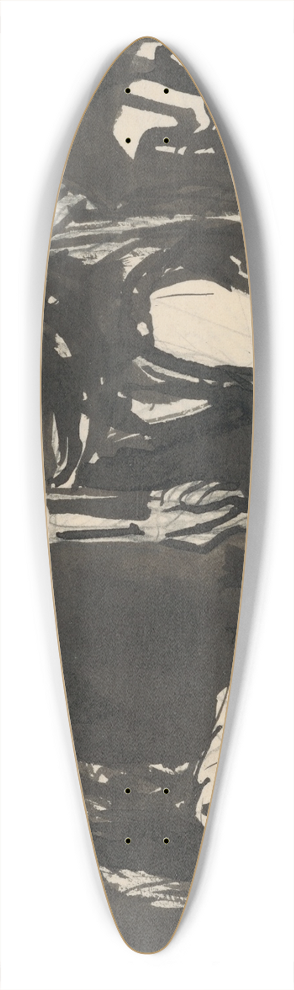 Jn Novk - Study of a Cripple Walking with Two Crutches 39.3 inch art pintail longboard deck