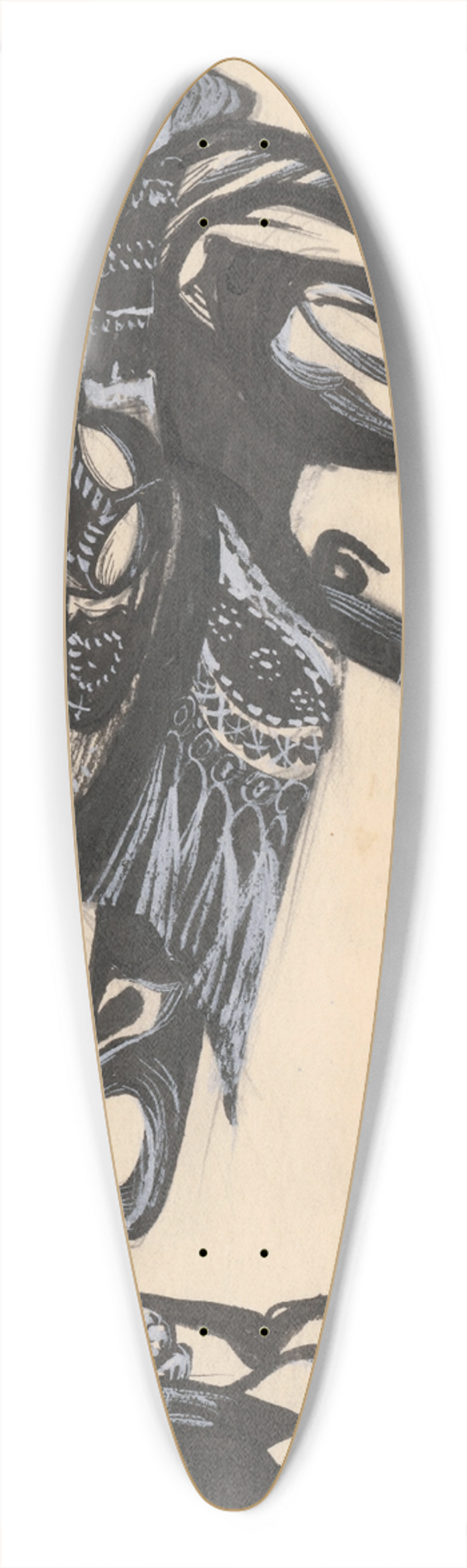 Jn Novk - tdia k nvrhu na oblku ku knihe tefana Grfa Juro Jnoiak 39.3 inch art pintail longboard deck