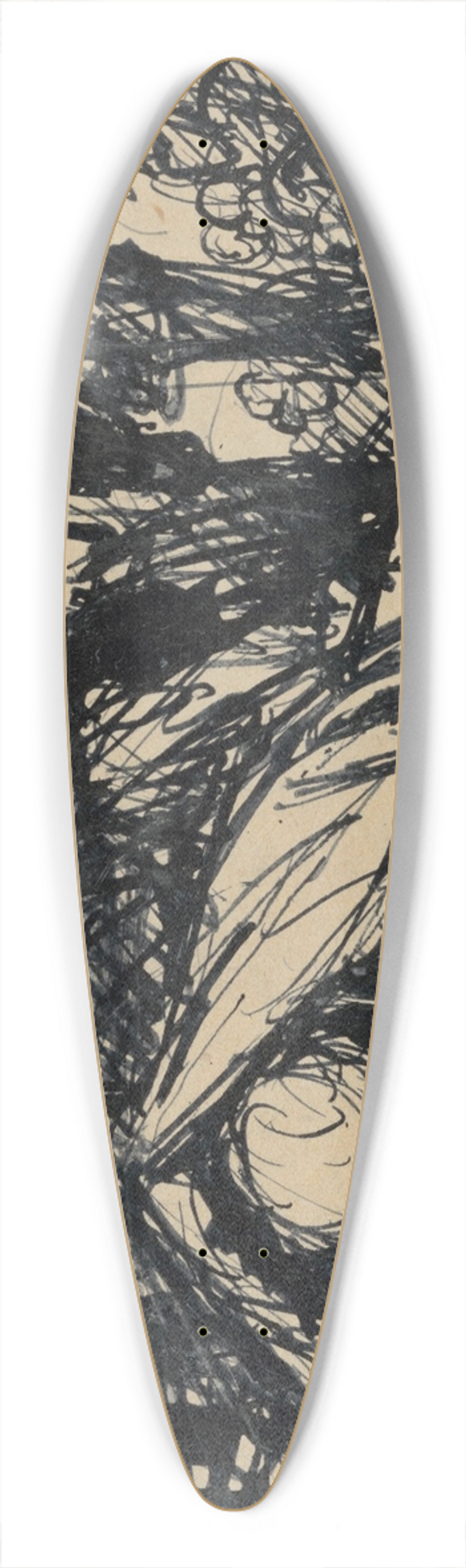Jn Novk - Wounded  Night 39.3 inch art pintail longboard deck