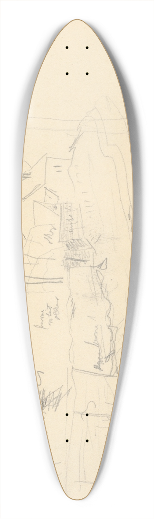 Jn Thain - Sketchbook 39.3 inch art pintail longboard deck