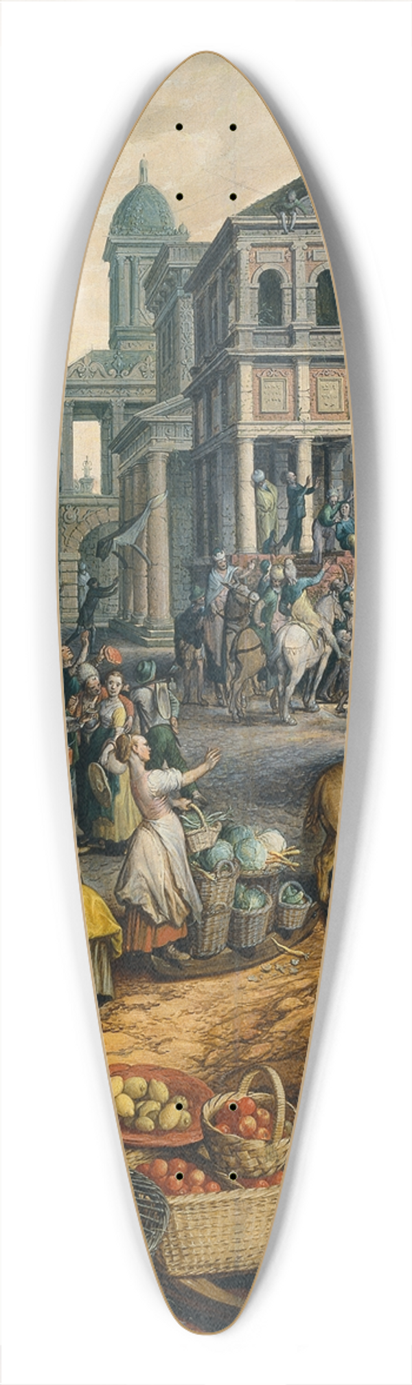 Joachim Beuckelaer - Market Scene with Ecce Homo 39.3 inch art pintail longboard deck