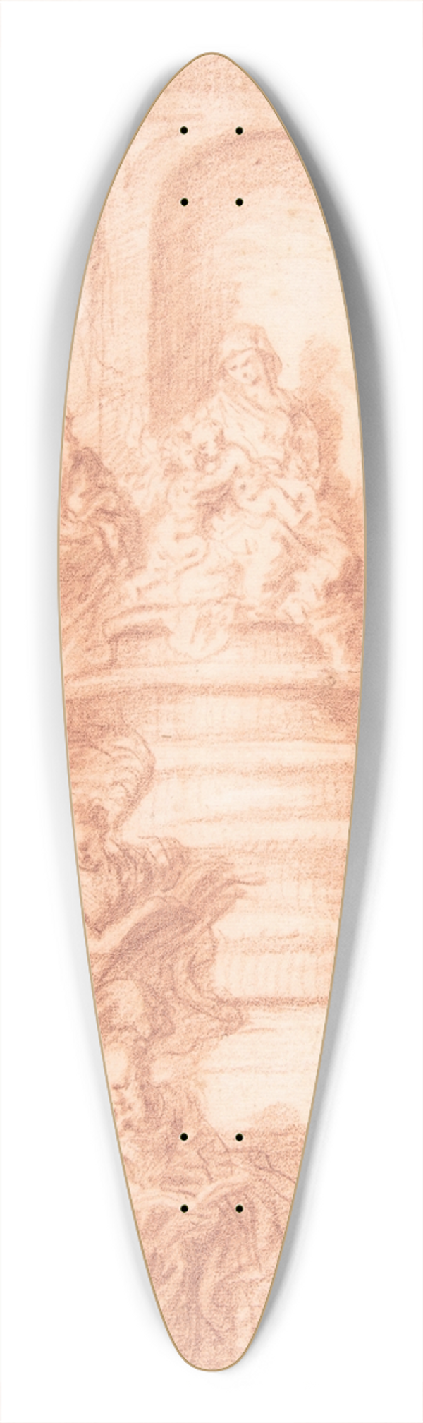 Joachim Von Sandrart - The Holy Kinship (Madonna and Child and St. John) with Prophets and Symbols of the Four Evangelists 39.3 inch art pintail longboard deck