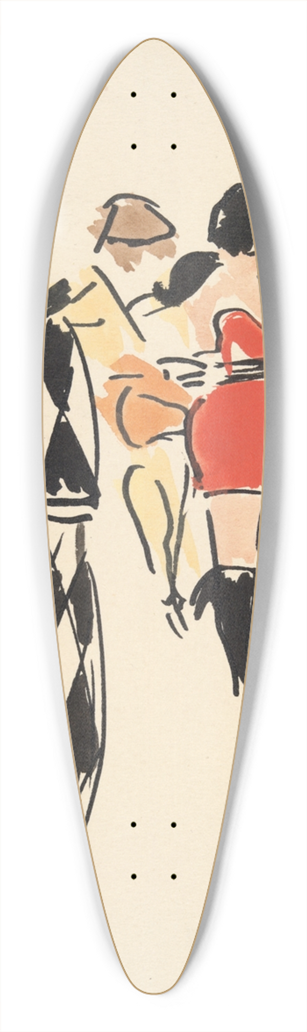 Joaqun Torres-Garca - Artists Ball; Harlequin andDancers 39.3 inch art pintail longboard deck