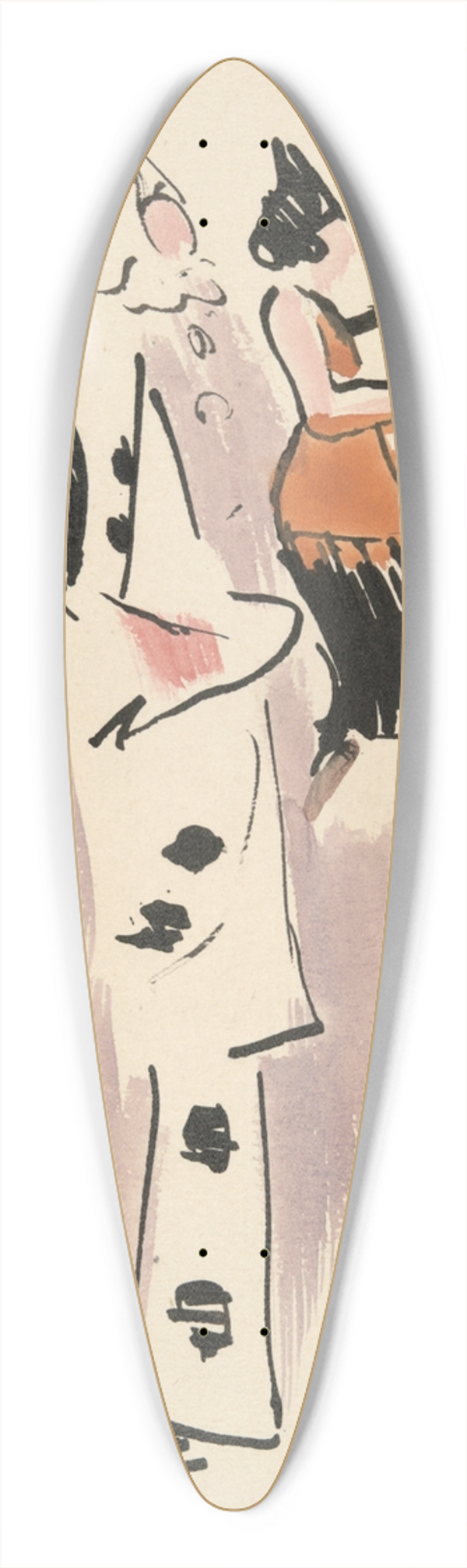 Joaqun Torres-Garca - Artists Ball; Pierrot, Harlequin, and Dancers 39.3 inch art pintail longboard deck