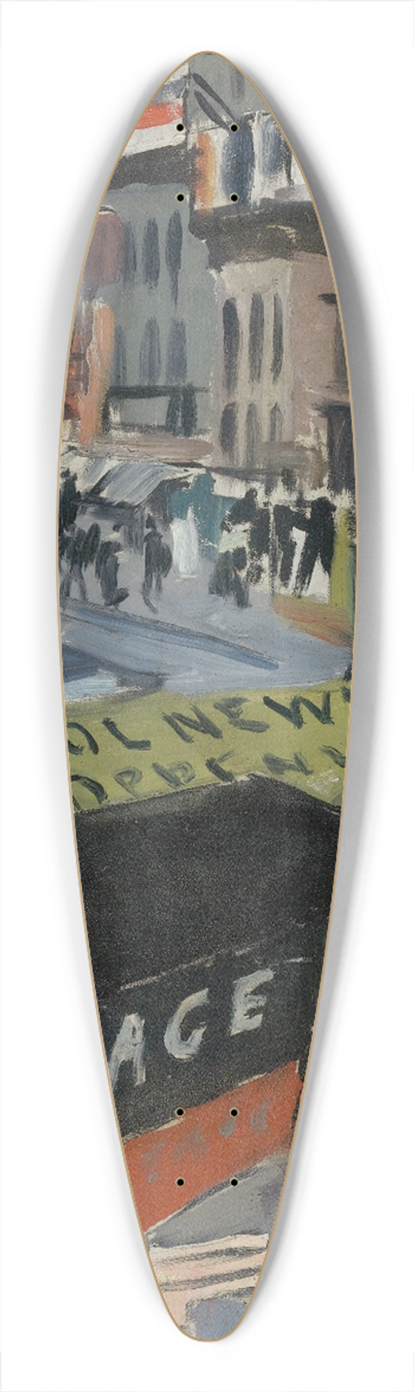 Joaqun Torres-Garca - Fourteenth Street (Business Town) 39.3 inch art pintail longboard deck