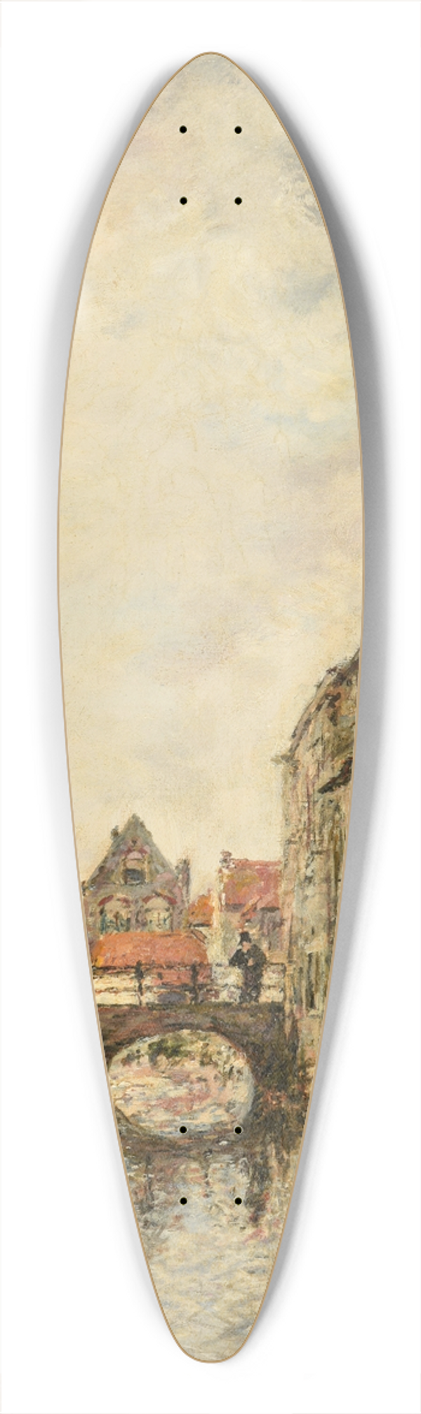Johan Barthold Jongkind - Canal intrieur de la ville de Dordrecht 39.3 inch art pintail longboard deck
