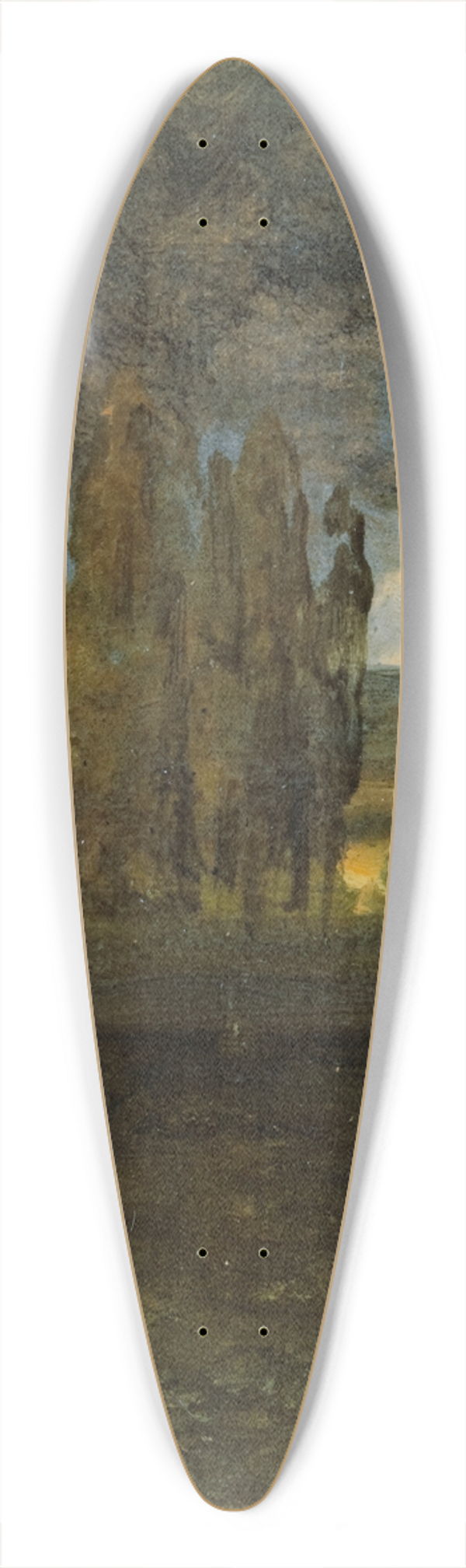 Johan Christian Dahl - View Over The Elbe And The der Br Bastion 39.3 inch art pintail longboard deck