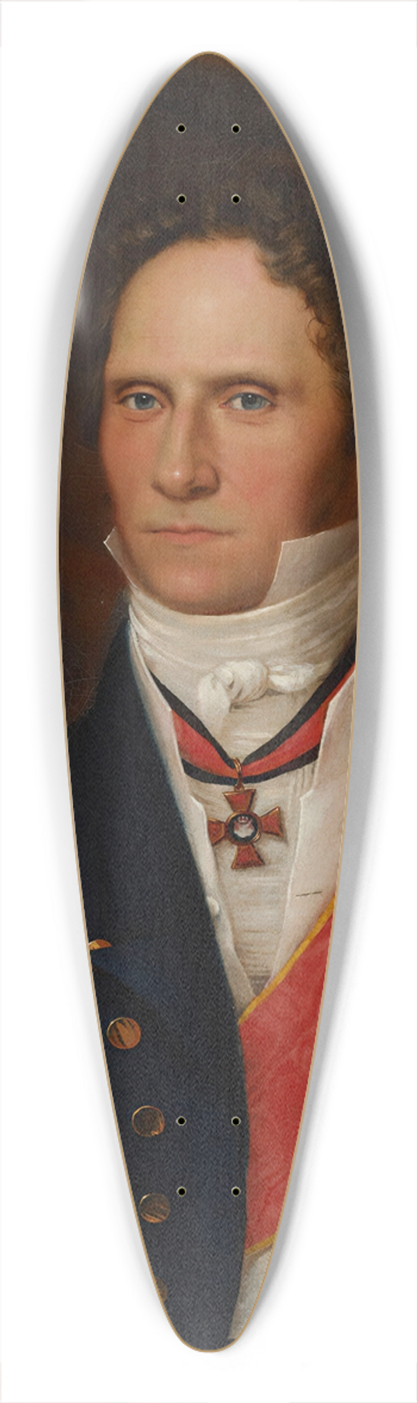Johan Erik Lindh - Portrait Of Baron Carl Johan Walleen 39.3 inch art pintail longboard deck