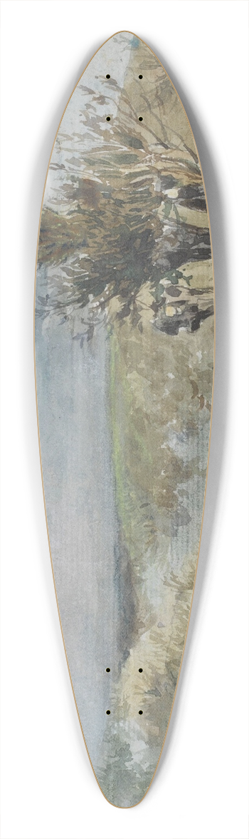 Johan Hendrik Weissenbruch - Landschap met knotwilgen langs een sloot 39.3 inch art pintail longboard deck