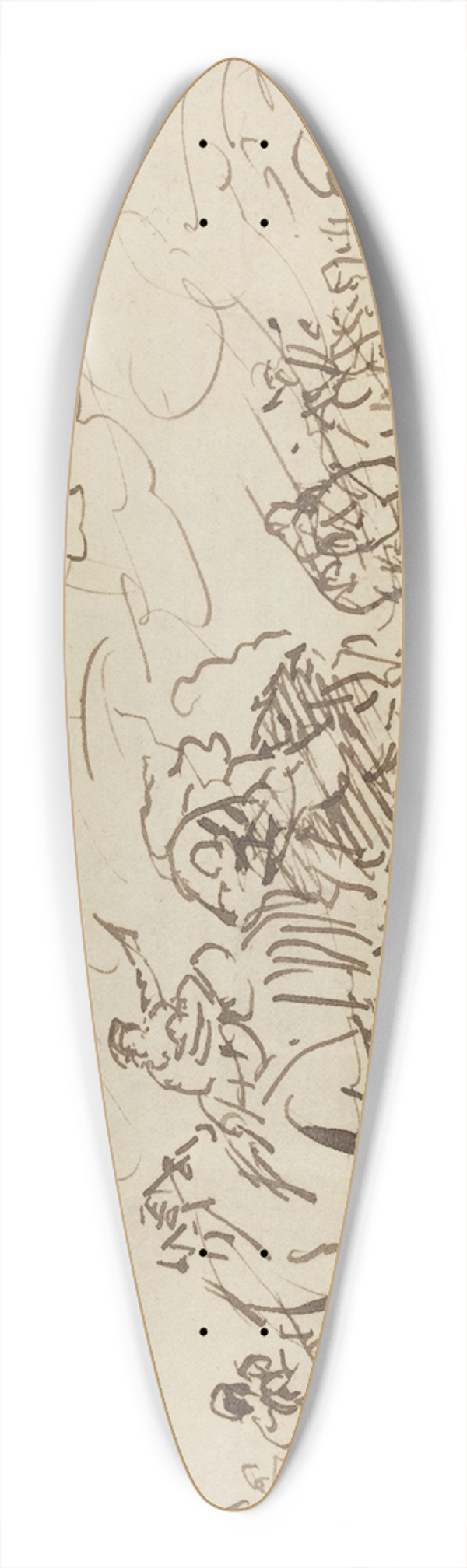Johan Joseph Zoffany - Sandstorm in the Desert Overtaking a Caravan 39.3 inch art pintail longboard deck