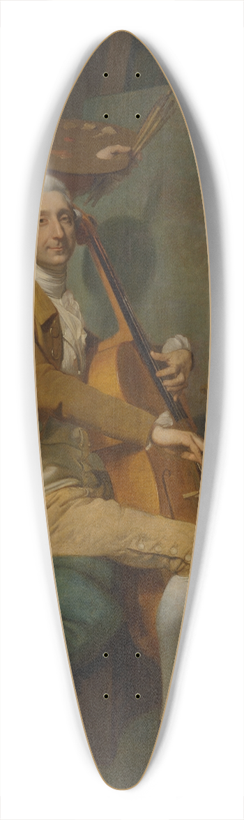 Johan Joseph Zoffany - Self-Portrait with His Daughter Maria Theresa, James Cervetto, and Giacobbe Cervetto 39.3 inch art pintail longboard deck