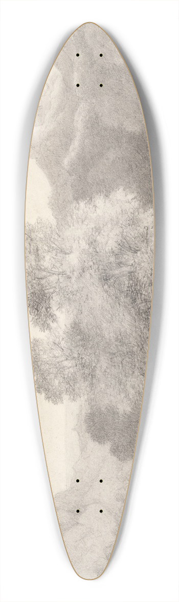 Johan Ludvig Lund - Landskab fra Roms omegn 39.3 inch art pintail longboard deck