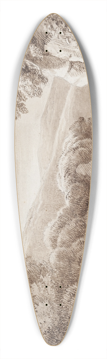 Johan Ludvig Lund - Landskab ved Montenero 39.3 inch art pintail longboard deck