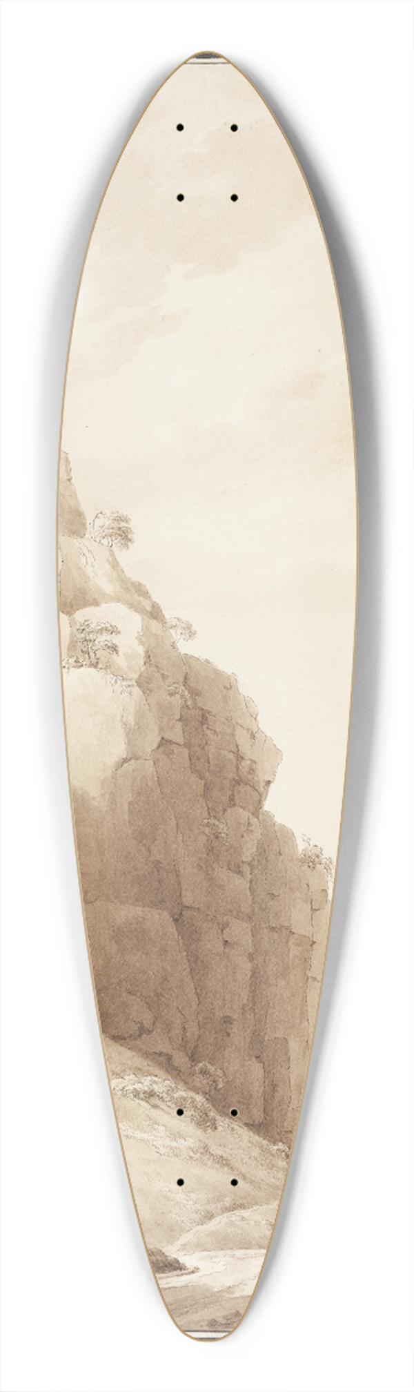 Johan Ludvig Lund - Parti fra sachsisk Schweiz 39.3 inch art pintail longboard deck