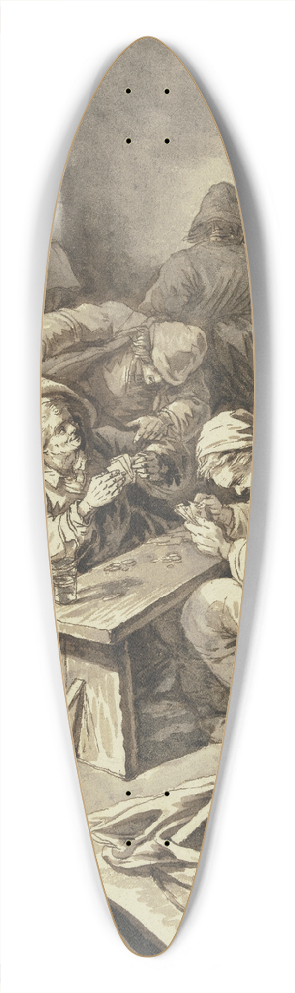 Johann Albrecht Dietzsch - Kartenspielende Bauern in einer Schenke 39.3 inch art pintail longboard deck