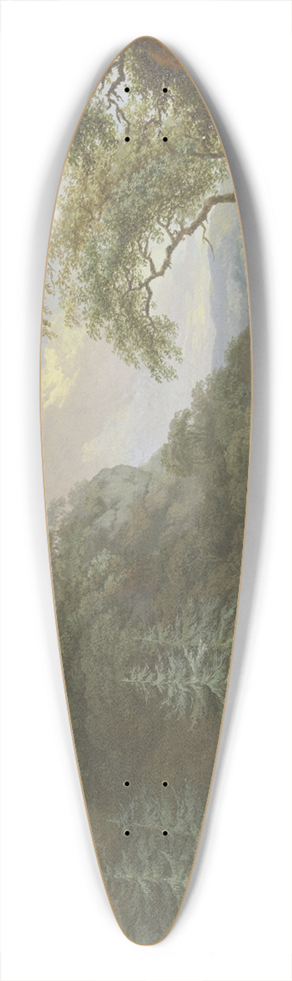 Johann Albrecht Friedrich Rauscher - Mountainscape 39.3 inch art pintail longboard deck