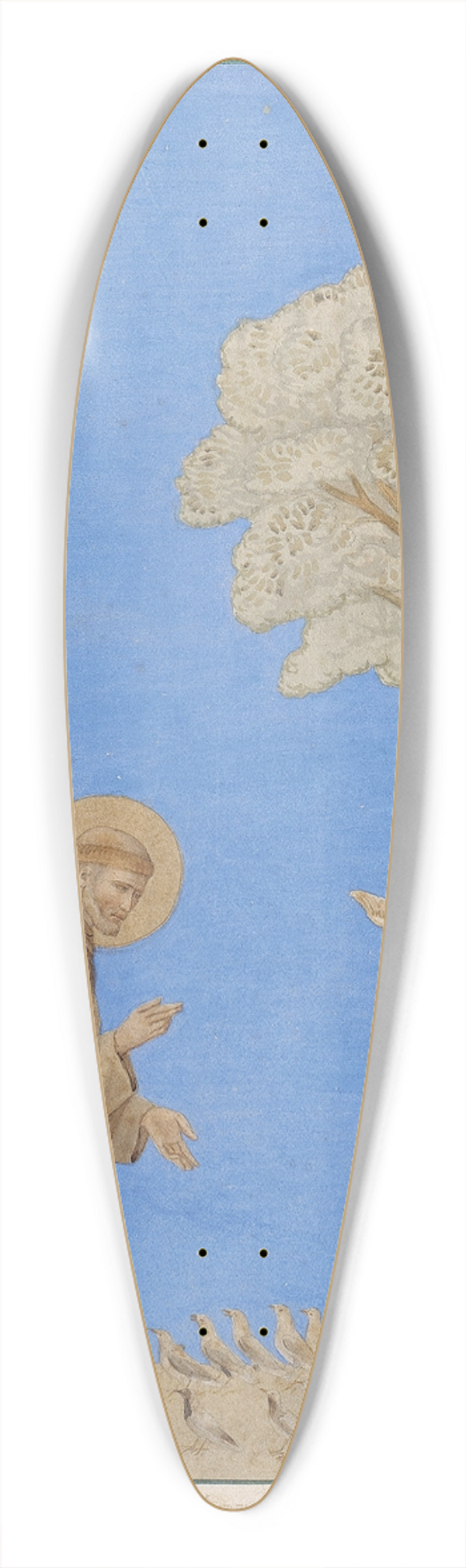 Johann Anton Ramboux - Saint Francis Preaching to the Birds 39.3 inch art pintail longboard deck