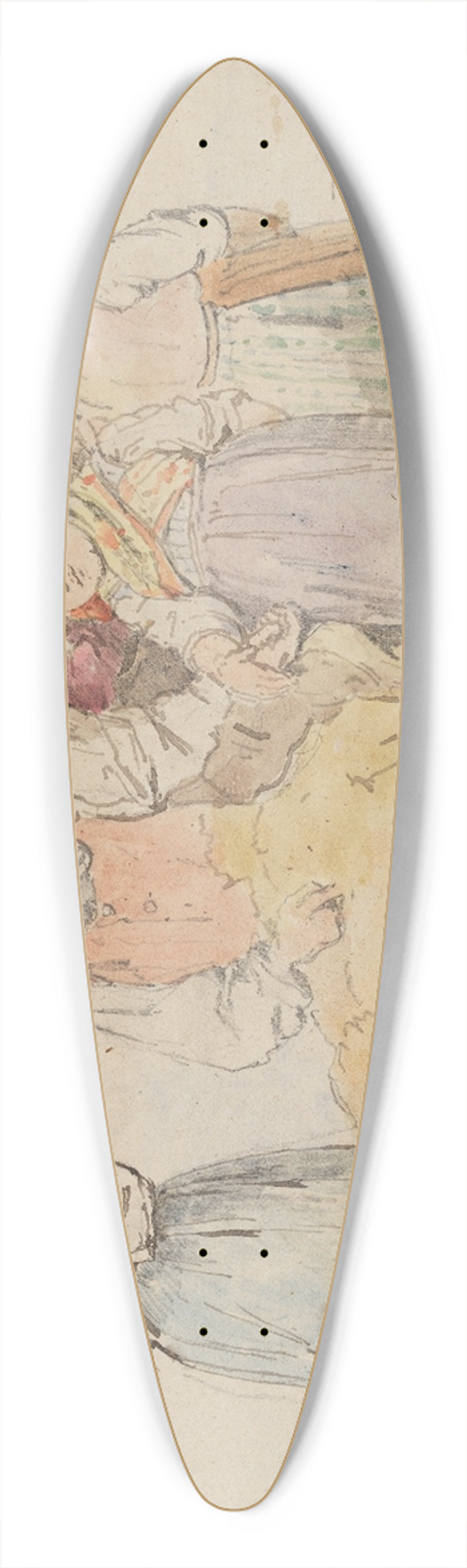 Johann Baptist Kirner - Fnf Schwarzwlder Bauernkinder 39.3 inch art pintail longboard deck