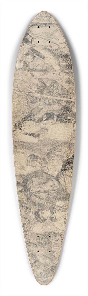 Johann Baptist Kirner - Grand ducal hunting party with shot deer (preparatory sketch) 39.3 inch art pintail longboard deck