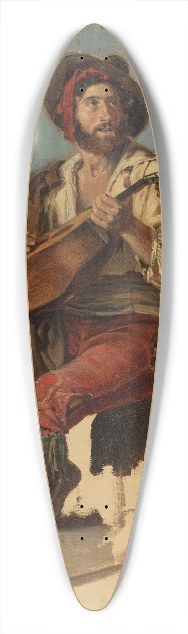 Johann Baptist Kirner - Sitzender italienischer Musikant, Stuhl unvollendet 39.3 inch art pintail longboard deck