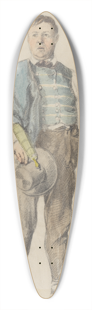 Johann Baptist Kirner - Stehender Bauer in Kinzigtler Tracht mit Hut und Regenschirm unter dem linken Arm 39.3 inch art pintail longboard deck