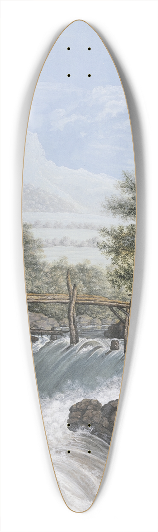 Johann David Passavant - Ein reiender Bach mit einer Brcke und Blick in ein Tal 39.3 inch art pintail longboard deck
