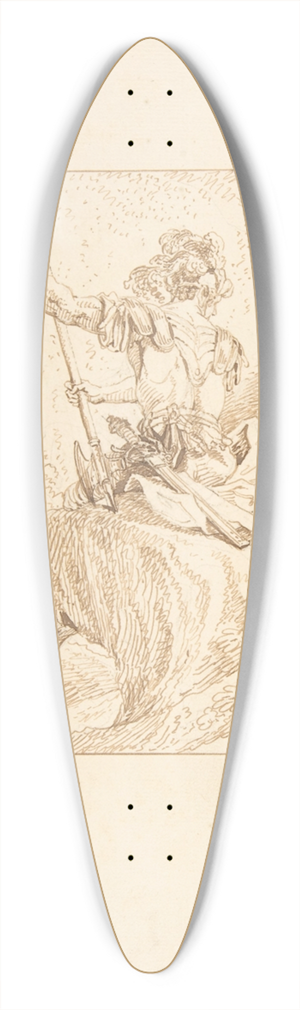 Johann Elias Ridinger - Roman Warriors 39.3 inch art pintail longboard deck
