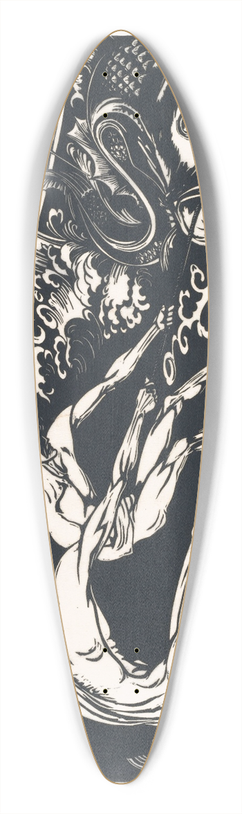 Johannes Frederik Engelbert ten Klooster - De visschers 39.3 inch art pintail longboard deck