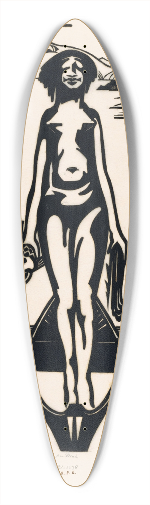 Johannes Frederik Engelbert ten Klooster - Papoeavrouw 39.3 inch art pintail longboard deck